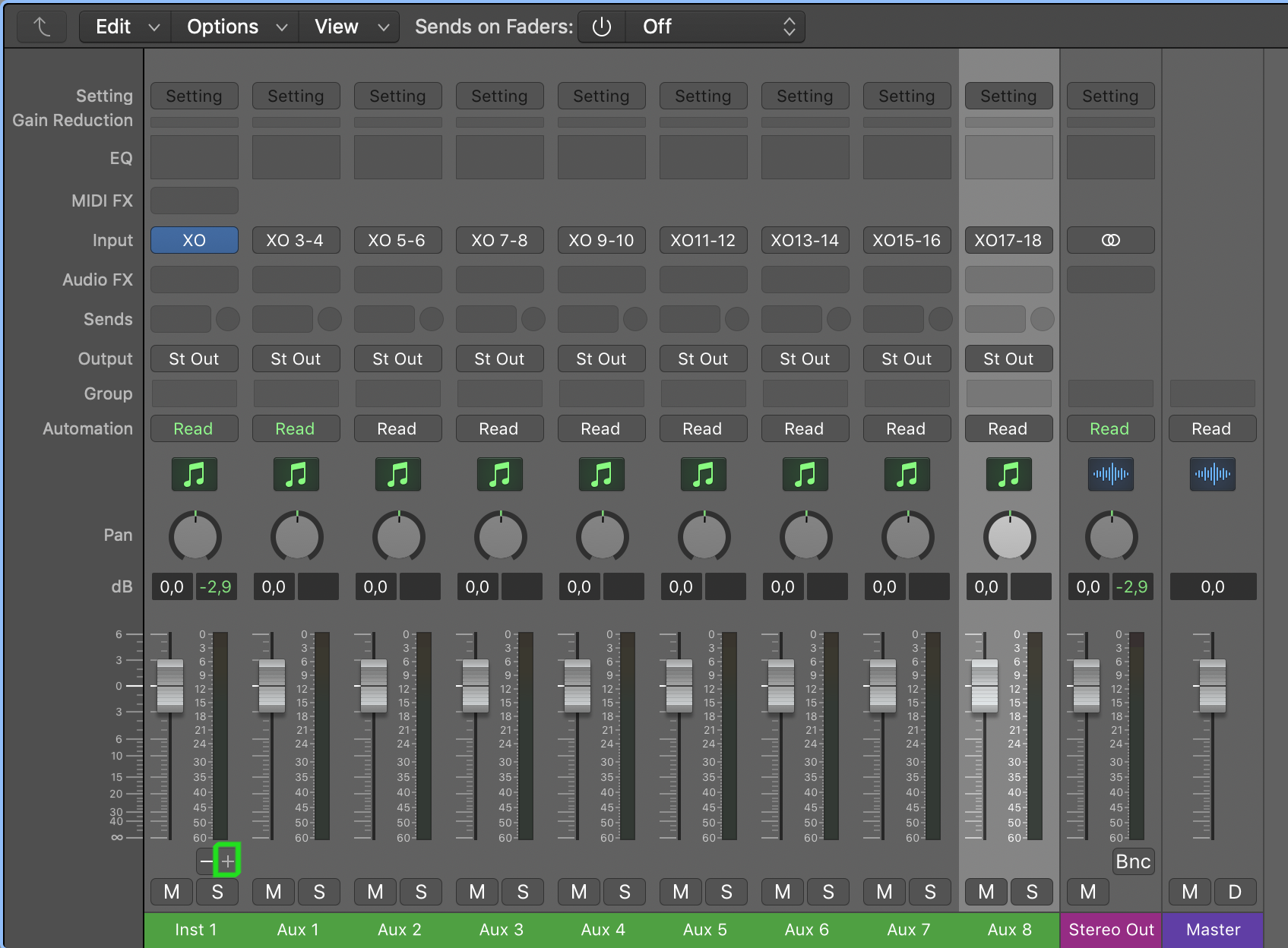XO separate outputs aux Logic