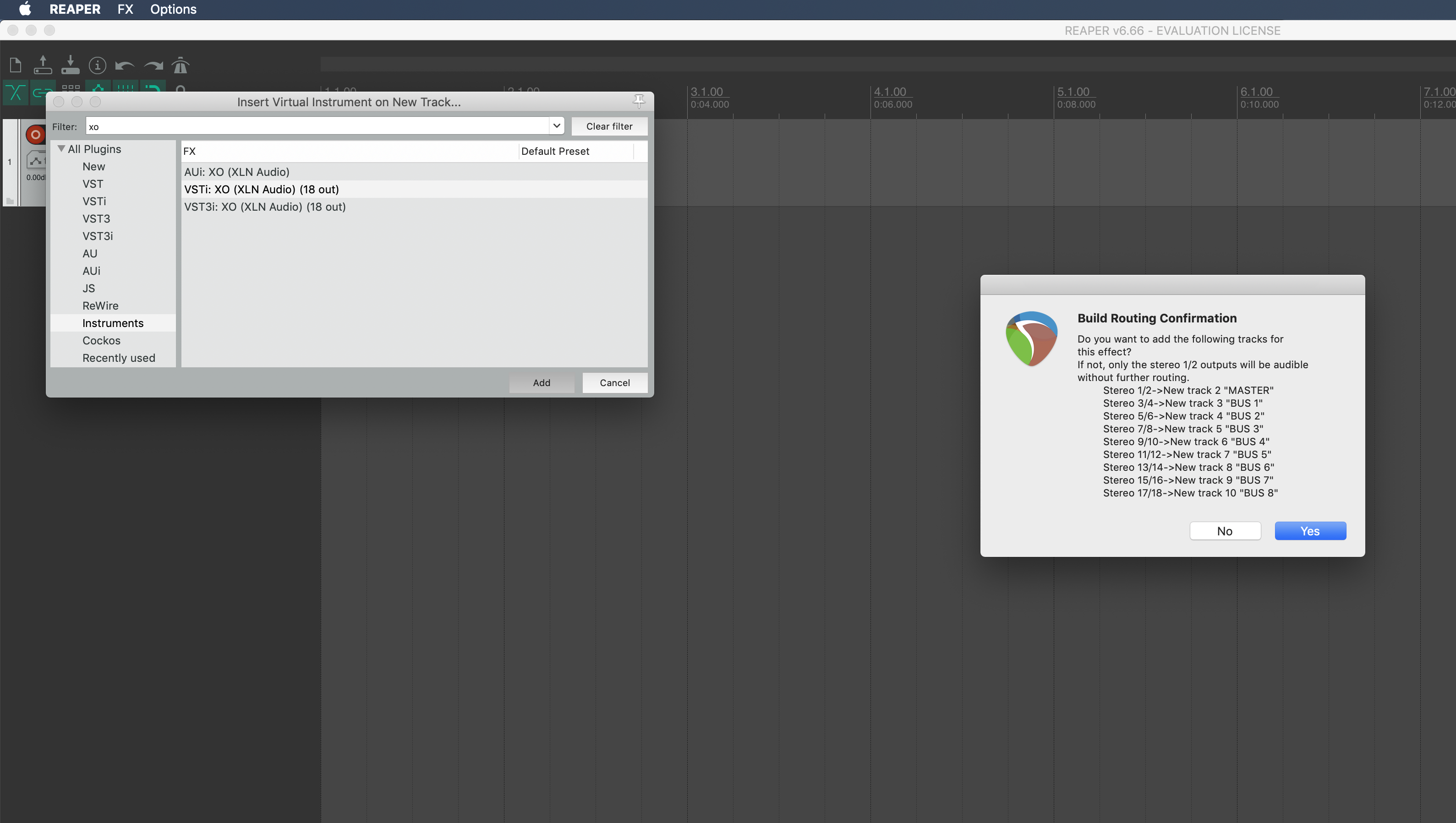 XO separate outputs multioutputs reaper